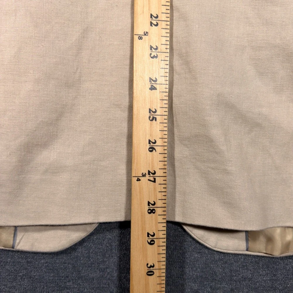Nautica Sport Coat Mens 38R Beige Linen Cotton Blend Modern Fit Blazer Jacket